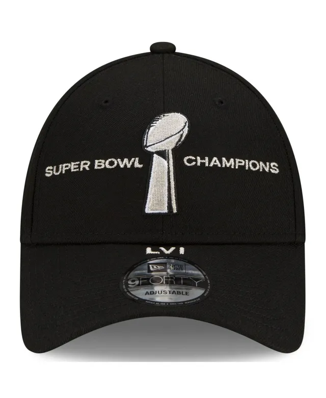 Men's '47 Black Super Bowl LVI Clean Up Adjustable Hat