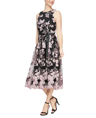 Alex Evenings Women's Floral-Embroidered Midi Dress