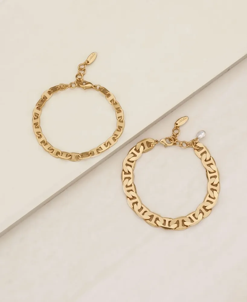 Ettika 18K Gold Plated Simple Flat Chain Bracelet - Gold