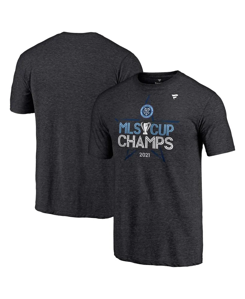 Men's Fanatics Heathered Charcoal New York City Fc 2021 Mls Cup Champions Locker Room T-shirt