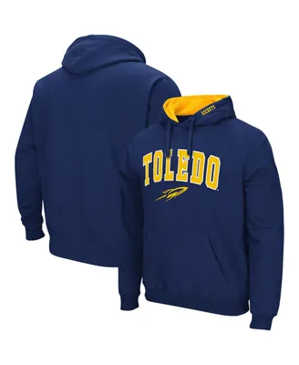 Men's Colosseum Navy Toledo Rockets Arch and Logo Pullover Hoodie