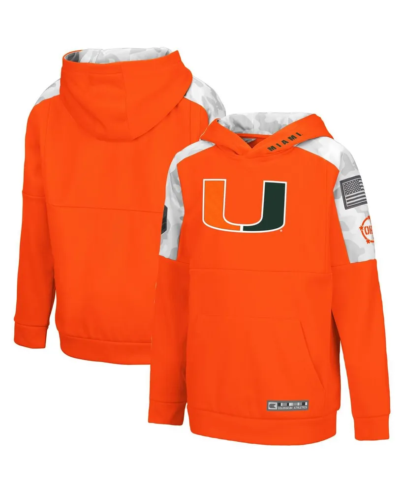 Big Boys Colosseum Orange, White Miami Hurricanes Oht Military-Inspired Appreciation Hummer Pullover Hoodie