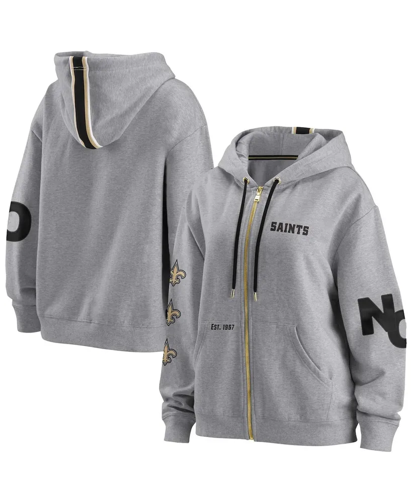 Women's Wear by Erin Andrews Gray New Orleans Saints Full-Zip Hoodie