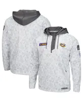 Men's Colosseum Arctic Camo Lsu Tigers Oht Military-Inspired Appreciation Quarter-Zip Hoodie