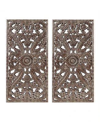 Madison Park Botanical Panel Carved Wall Set, 2 Piece