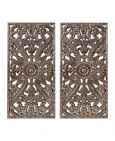 Madison Park Botanical Panel Carved Wall Set, 2 Piece