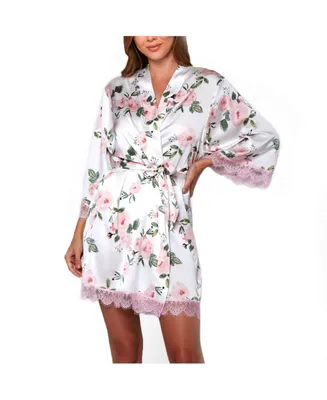 Women's Willow Satin with Lace Robe