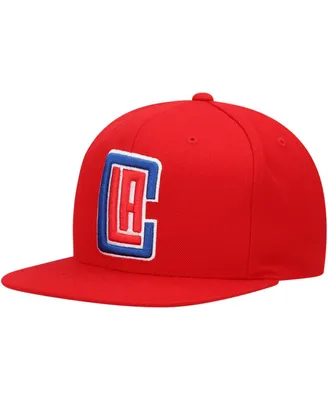 Men's Mitchell & Ness Red La Clippers Team Ground Snapback Hat