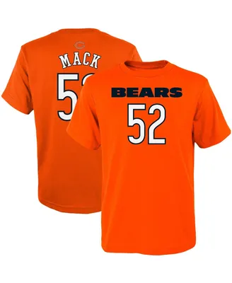 Big Boys Khalil Mack Orange Chicago Bears Mainliner Player Name and Number T-shirt