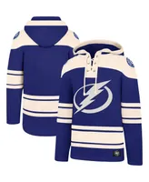 Men's '47 Brand Blue, Cream Tampa Bay Lightning Superior Lacer Pullover Hoodie