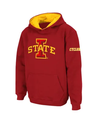 Big Boys Stadium Athletic Cardinal Iowa State Cyclones Logo Pullover Hoodie