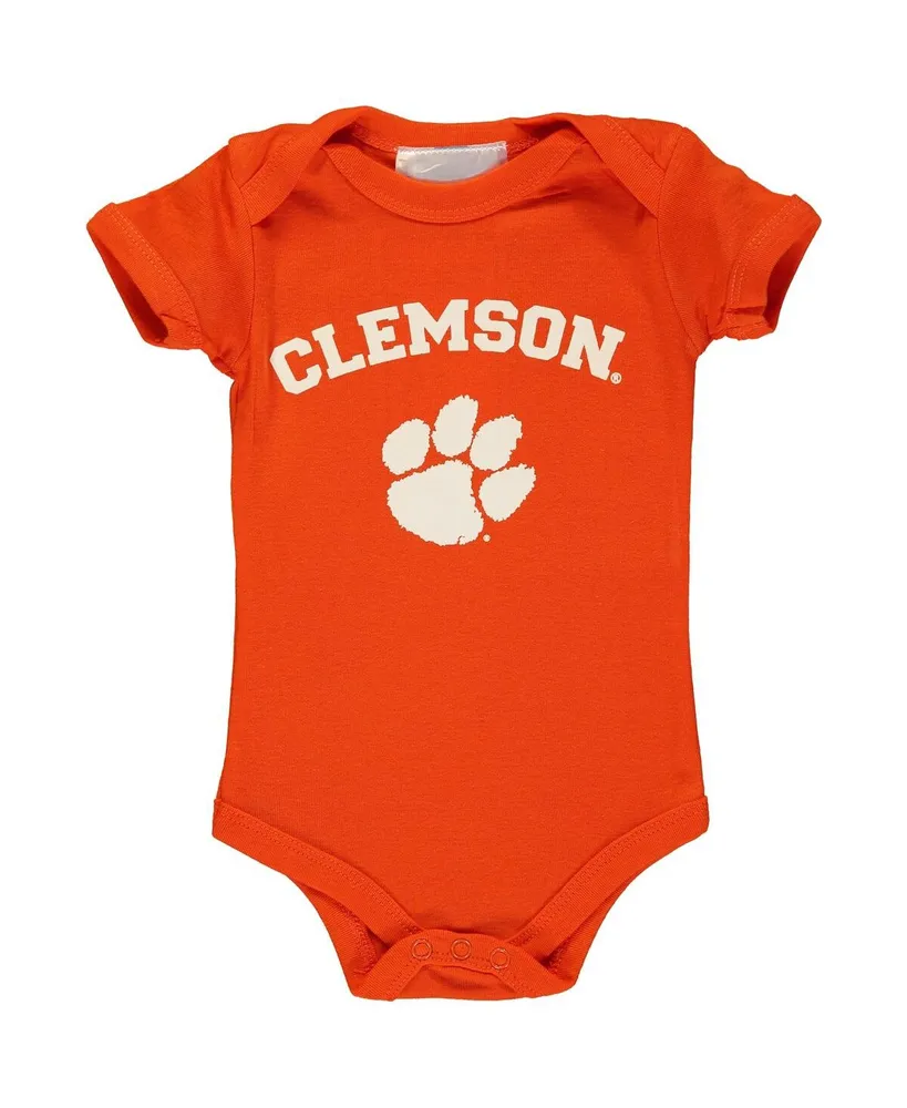 Infant Boys and Girls Orange Clemson Tigers Arch & Logo Bodysuit