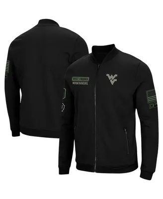 Men's Colosseum Black West Virginia Mountaineers Oht Military-Inspired Appreciation High-Speed Bomber Full-Zip Jacket