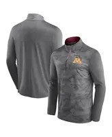 Men's Fanatics Gray Minnesota Golden Gophers Depth Chart Camo Jacquard Quarter-Zip Jacket