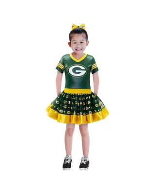 Big Girls Green Bay Packers Tutu Tailgate Game Day V-Neck Costume
