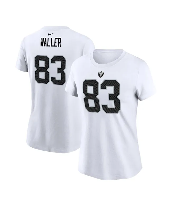 Women's Majestic Threads Darren Waller Cream/Black Las Vegas Raiders Player  Name & Number Raglan 3/4-Sleeve T-Shirt