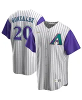 Men's Nike Luis Gonzalez Cream, Purple Arizona Diamondbacks Alternate Cooperstown Collection Player Jersey