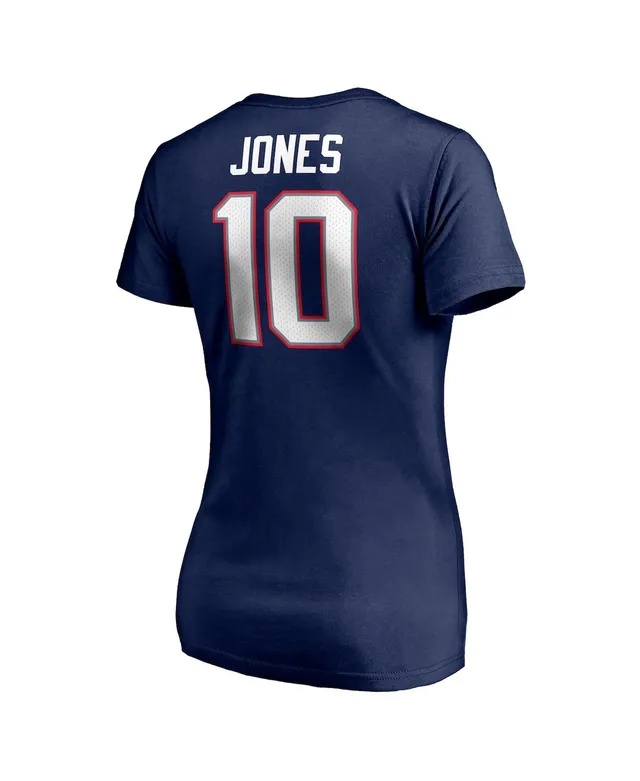 Majestic Threads Women's Majestic Threads Mac Jones Navy New England  Patriots Player Name & Number Raglan Tri-Blend 3/4-Sleeve T-Shirt