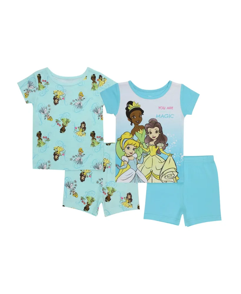 Disney Princess Toddler Girls Pajamas, 4 Piece Set