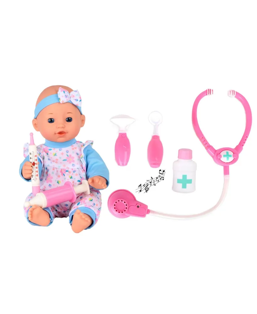 Dream Collection Toy Baby Doll with Medical Set in Gift Box, 12"