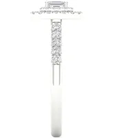 Diamond Emerald-Cut Double Halo Engagement Ring (1/2 ct. t.w.) in 14k White Gold