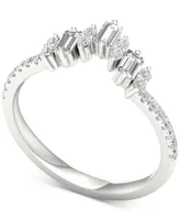 Diamond Baguette & Round Band (1/3 ct. t.w.) in 14k White Gold