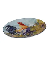 Certified International Rooster Meadow Oval Platter