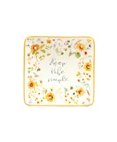 Certified International Sunflowers Forever Canape Plates, Set of 4