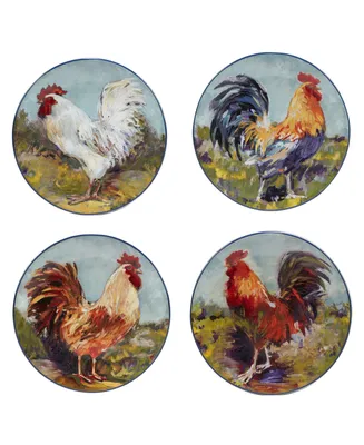 Certified International Rooster Meadow Salad Plate, Set of 4