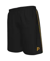 Men's Majestic Black Pittsburgh Pirates Big Tall Mesh Shorts