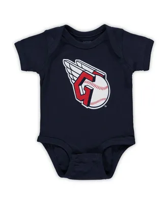 Unisex Newborn Infant Navy Cleveland Guardians Primary Logo Bodysuit