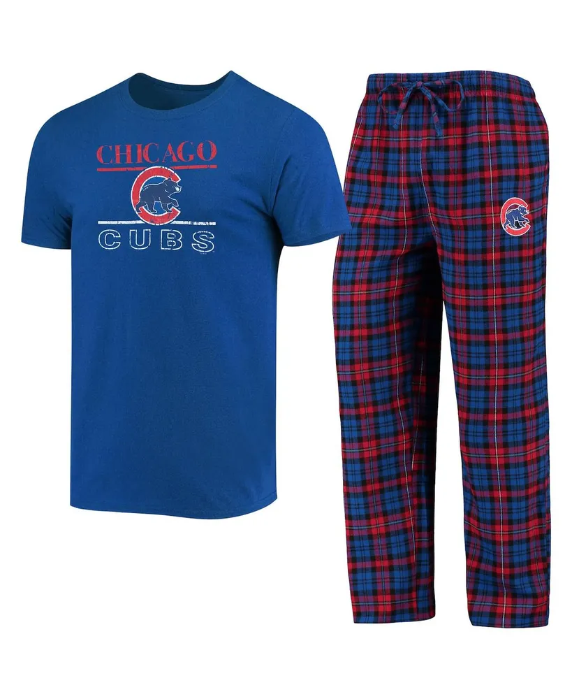 Men's Concepts Sport Royal/Red Chicago Cubs Lodge T-Shirt & Pants Sleep Set