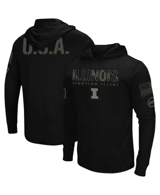 Men's Colosseum Black Illinois Fighting Illini Oht Military-Inspired Appreciation Hoodie Long Sleeve T-shirt