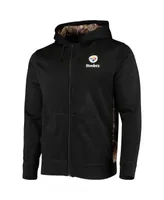 Men's Dunbrooke Black, Realtree Camo Pittsburgh Steelers Decoy Tech Fleece Full-Zip Hoodie