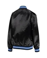 Big Boys Mitchell & Ness Black Orlando Magic Hardwood Classics Satin Raglan Full-Snap Jacket