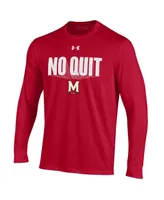 Men's Under Armour Red Maryland Terrapins Shooter Performance Long Sleeve T-shirt