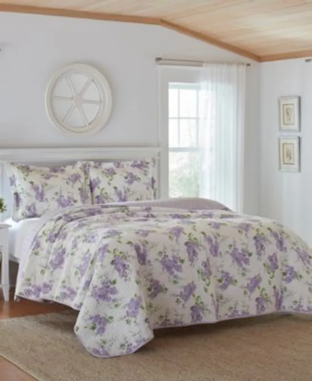 Laura Ashley Amberley Cotton Reversible -Piece Quilt Set