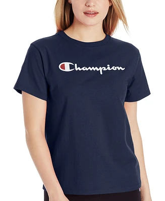 Champion Women's Cotton Classic Crewneck Logo T-Shirt