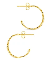 Sterling Forever Smile Hoop Earrings - Gold