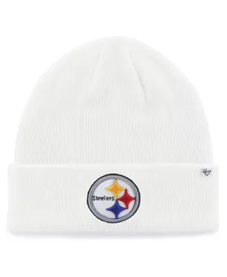 Men's White Pittsburgh Steelers Secondary Basic Cuffed Knit Hat