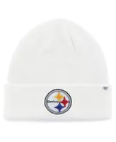 Men's White Pittsburgh Steelers Secondary Basic Cuffed Knit Hat