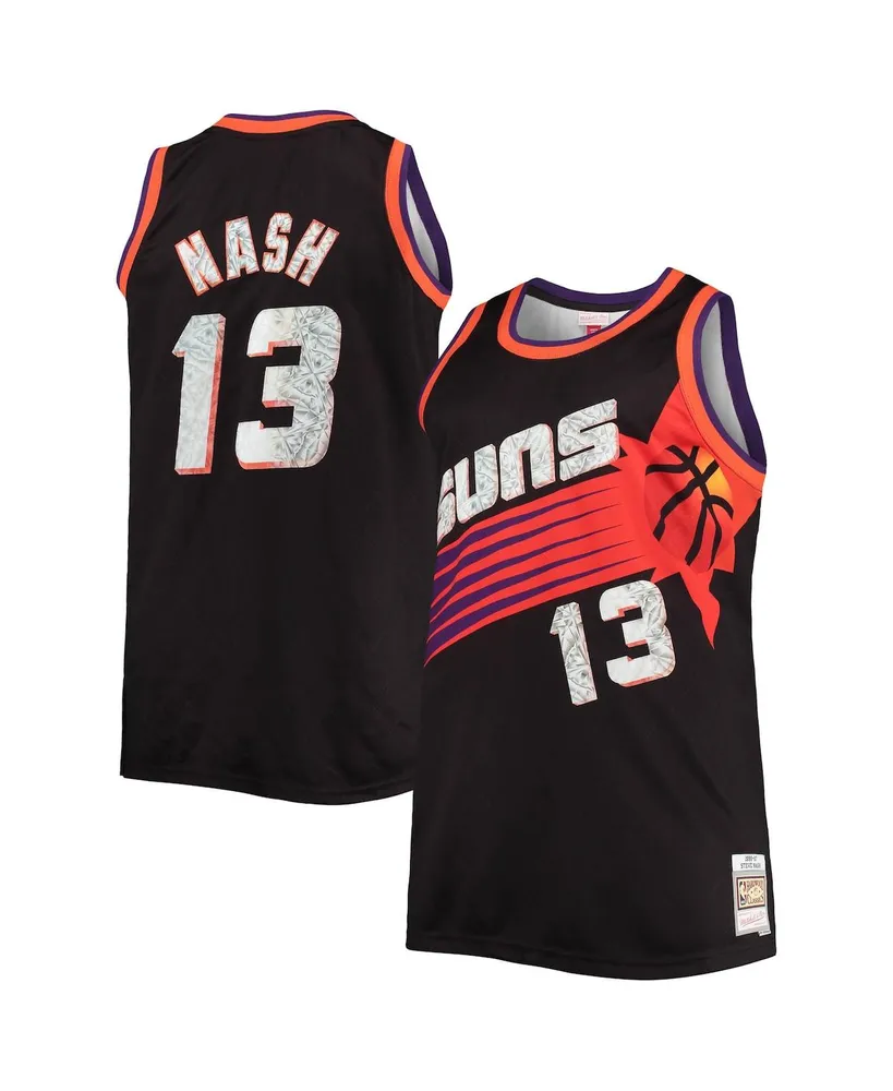 Men's Steve Nash Black Phoenix Suns Big and Tall 1996-97 Nba 75th Anniversary Diamond Swingman Jersey