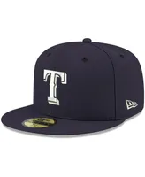 Men's Navy Texas Rangers Logo White 59FIFTY Fitted Hat