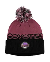 Men's Garnet, Black Arizona Coyotes Cold.Rdy Cuffed Knit Hat with Pom