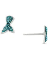 Giani Bernini Crystal Mermaid Tail Stud Earrings in Sterling Silver, Created for Macy's