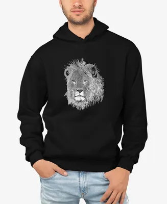 Men's Word Art Lion Hooded Sweatshirt