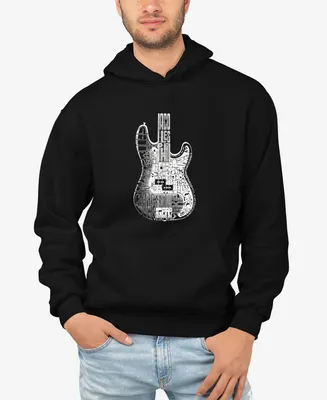 Men's Word Art Bass Guitar Hooded Sweatshirt