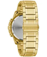 Caravelle designed by Bulova Men's Chronograph Gold Tone Stainless Steel Bracelet Watch 44mm - Gold