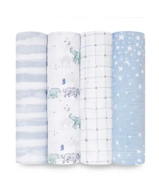 aden by aden + anais Baby Boys or Baby Girls Star Swaddle Blankets, Pack of 4