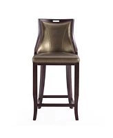 Manhattan Comfort Emperor 19" L Beech Wood Faux Leather Upholstered Barstool